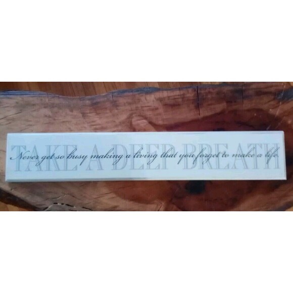 Vintage Wood Home Decor Distressed Sign Take A Deep Breath By Danialson Designs - Picture 1 of 5